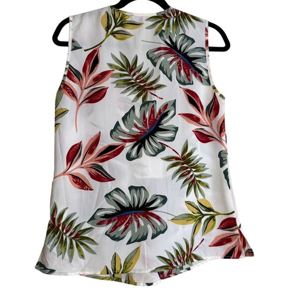 Alythea Blouse Top Women Medium Tropical Vacation Travel Hawaiian Sleeveless - Picture 2 of 9